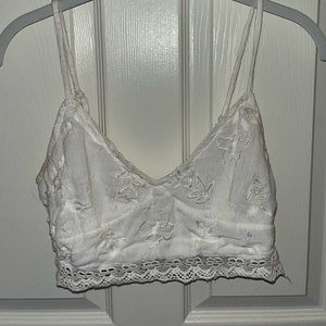 Boho white crop top/ bralette